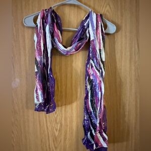 Purple and Pink Striped Scarf